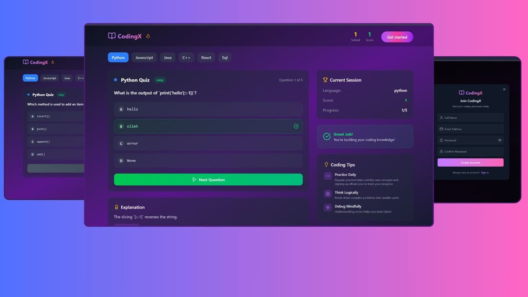 CodingX-A coding quiz platform
